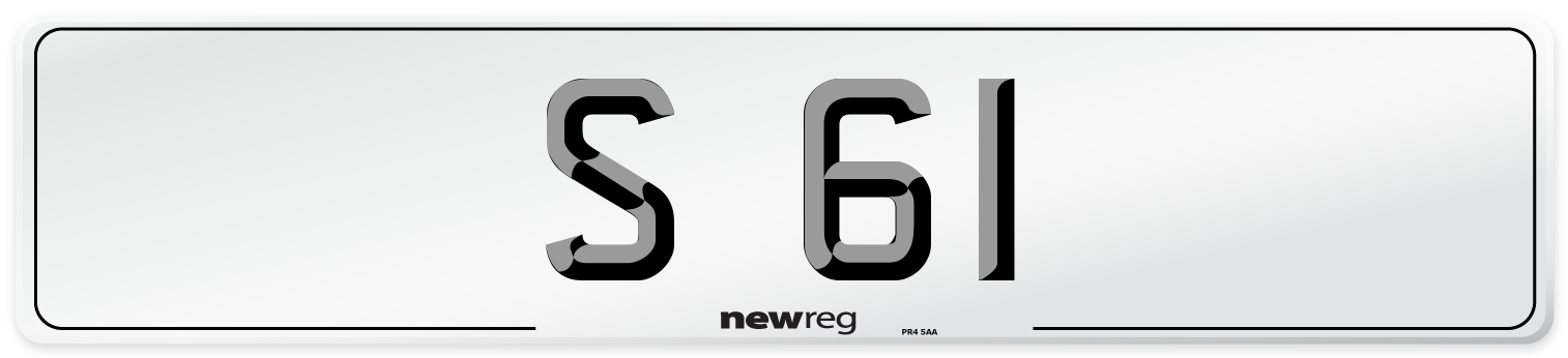S 61 Number Plate from New Reg